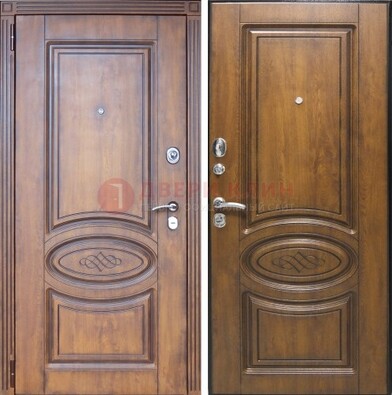 Коричневая металлическая дверь с виноритом ДВТ-10 в Подольске