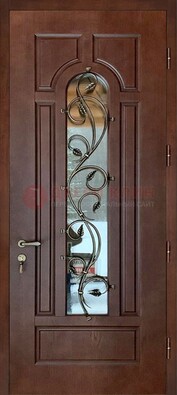 Железная дверь в цвете Итальянский орех с виноритом и МДФ Беленый дуб ДВТ-158 в Подольске