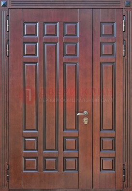 Коричневая полуторная металлическая дверь с виноритом ДВТ-240 в Нижнем Новгороде