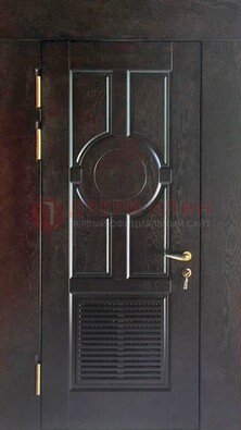 Входная темная дверь винорит с решеткой ДВТ-250 в Нижнем Новгороде