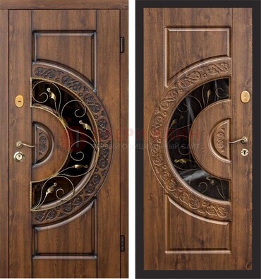 Металлическая дверь с виноритом и панелью Золотой Дуб ДВТ-71 в Подольске
