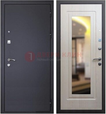 Черная металлическая дверь с зеркалом ДЗ-26 в Подольске