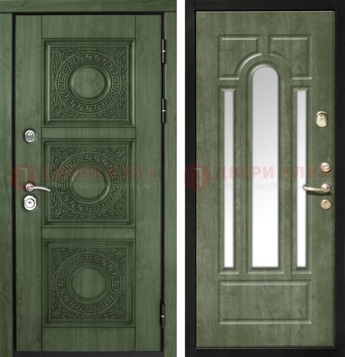 Темная дверь с виноритом и МДФ с зеркалом ДЗ-68 в Подольске
