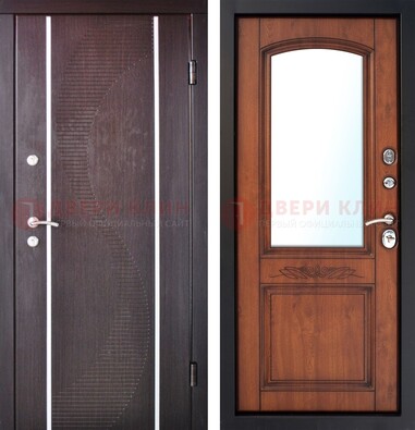 Входная дверь с МДФ и МДФ внутри с зеркалом ДЗ-88 в Подольске
