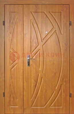 Полуторная металлическая дверь с МДФ золотой дуб ПЛ-17 в Подольске